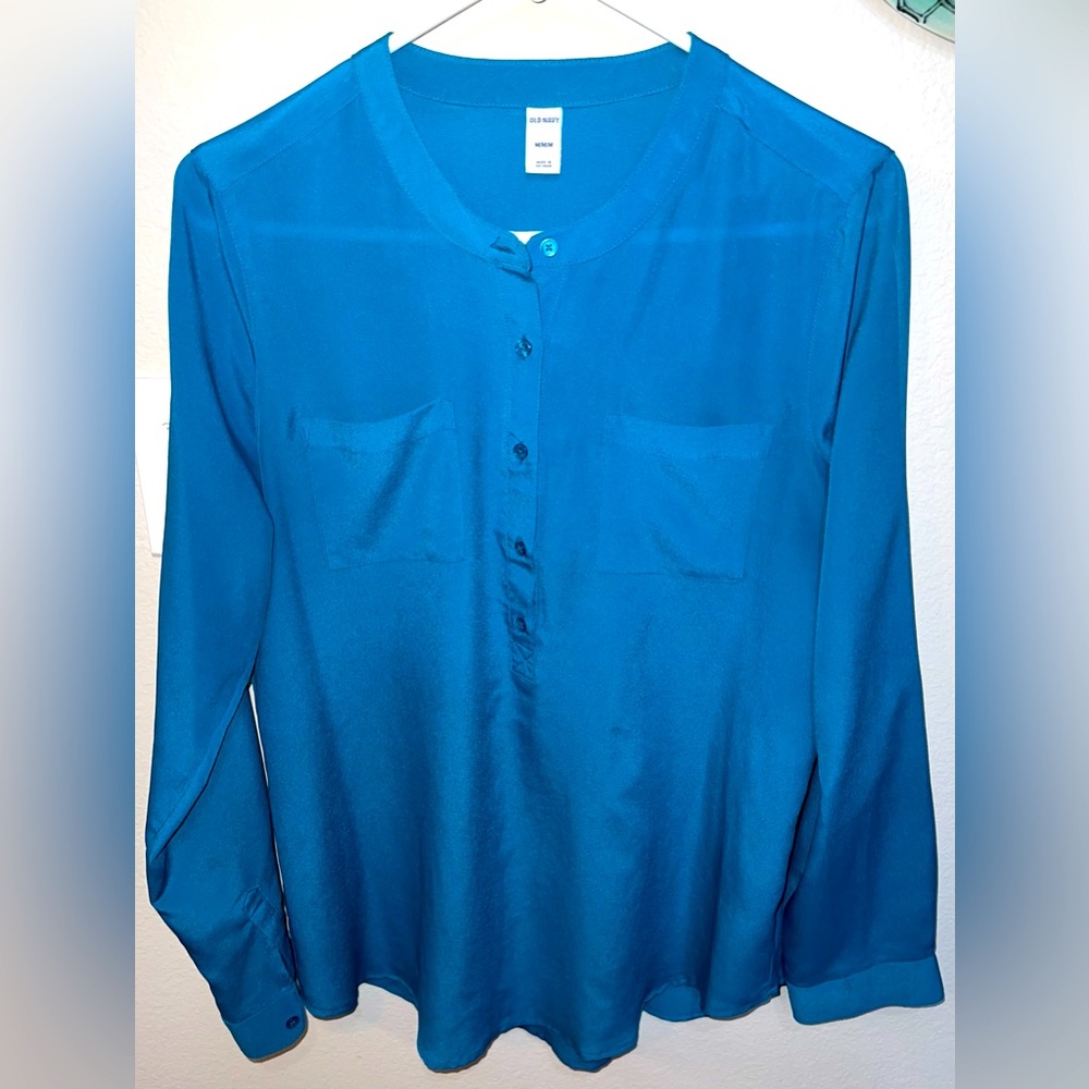Old Navy Blue Blouse Sz M